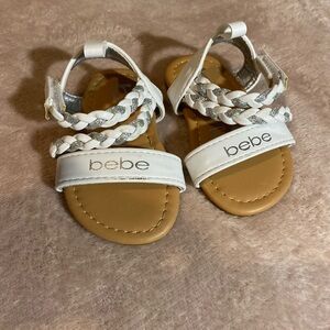 Bebe White and Silver baby Sandals